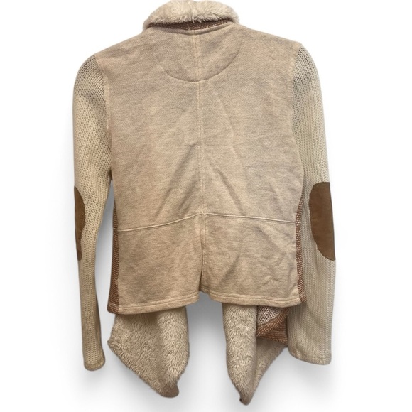 Anthropologie Saturday Sunday Mixed Fabric Sherpa Lined Cardigan size Medium - Picture 3 of 15
